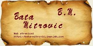 Bata Mitrović vizit kartica